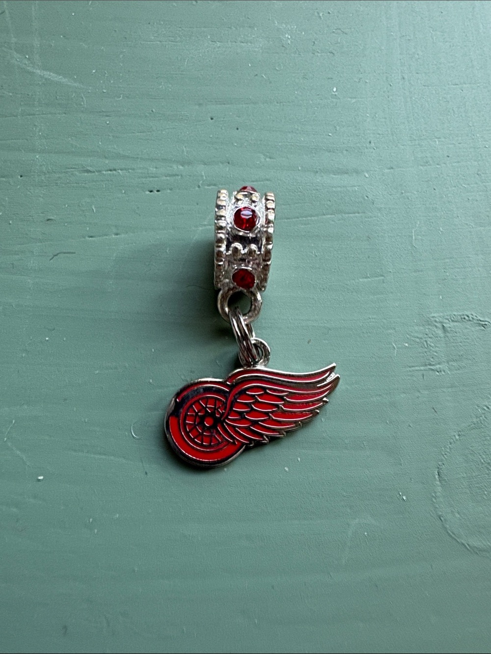 Red Winged Wheel Dangle Charm for pandora bracelet